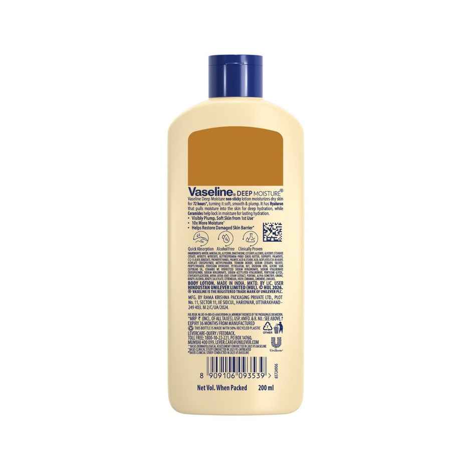 Vaseline Deep Moisture Body Lotion With Ceramide Hyaluron | 10X More Moisture | For Dry Skin