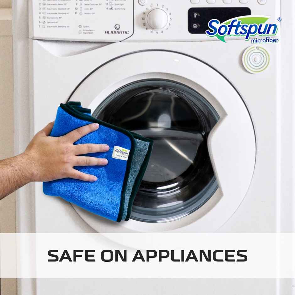 Softspun Microfiber Cleaning Cloths (600 GSM, 40x40cm, 4pc Multicolor/Assorted)