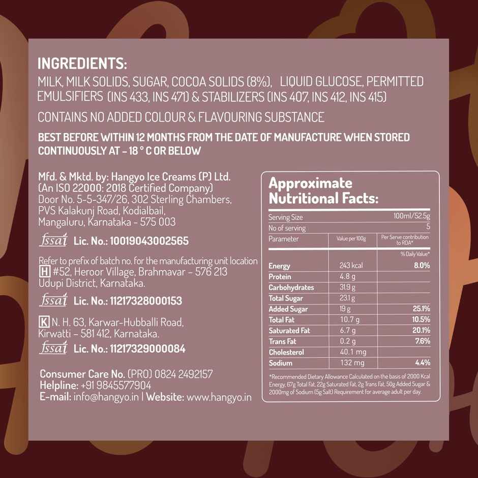 Hangyo Belgian Chocolate - Tub