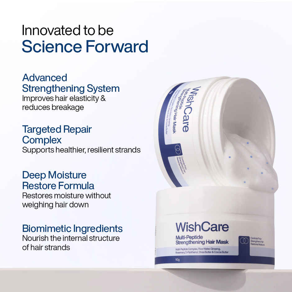 WishCare Multi-Peptide Strengthening Hair Mask|Controls Frizz, Strengthens Hair, Restores Moisture