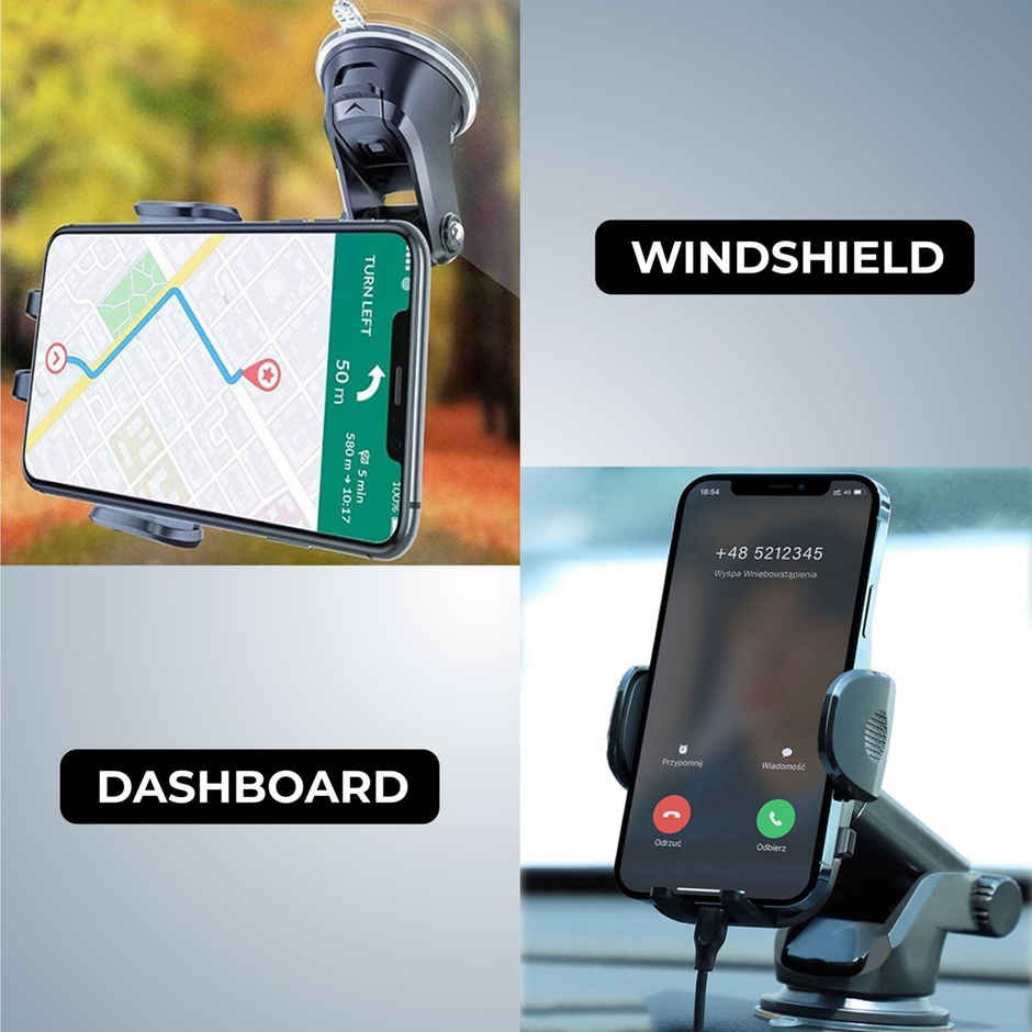 Kratos Premium Mobile Holder for Car with Back Button Unlocking Mechanism| 360� Rotatable Holder