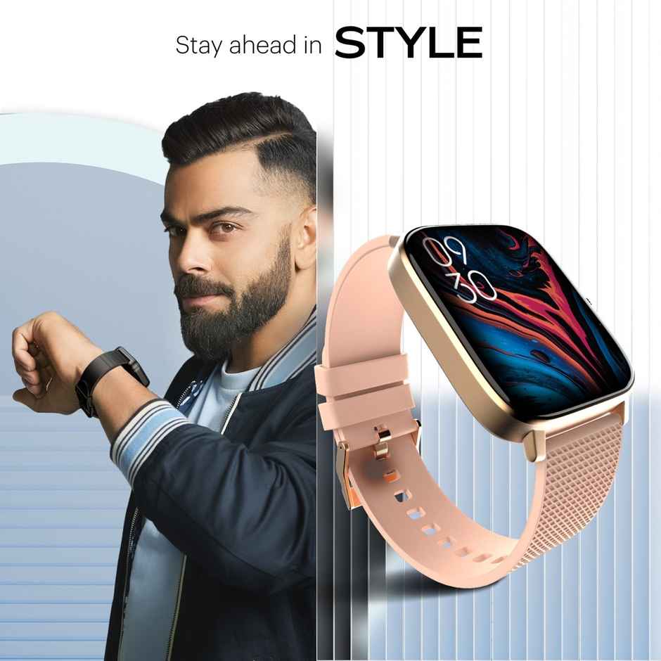 Noise Colorfit Thrive Smartwatch, 1.85'' Display with BT Calling, Music Playback & Voice Assistance Smartwatch - Coral Pink