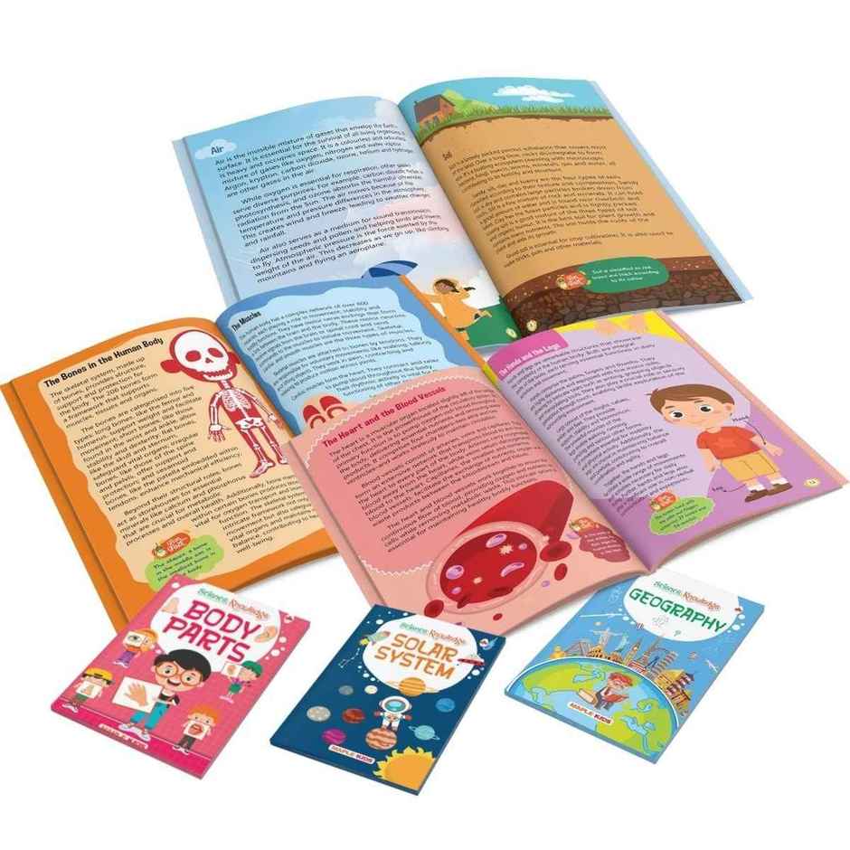 Science Books For Kids - Set Of 5 Illustrated Books | Geography | Solar System | Nature