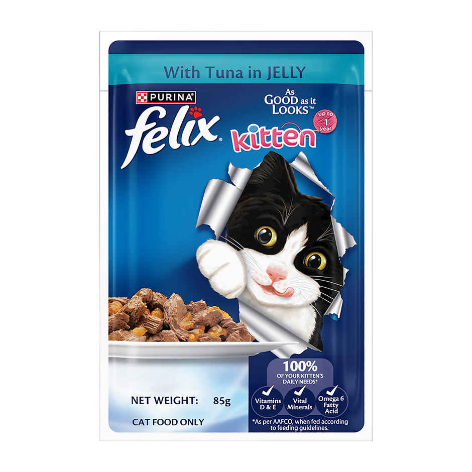 Felix Tuna Jelly Wet Cat Food Kitten | Complete & Balanced