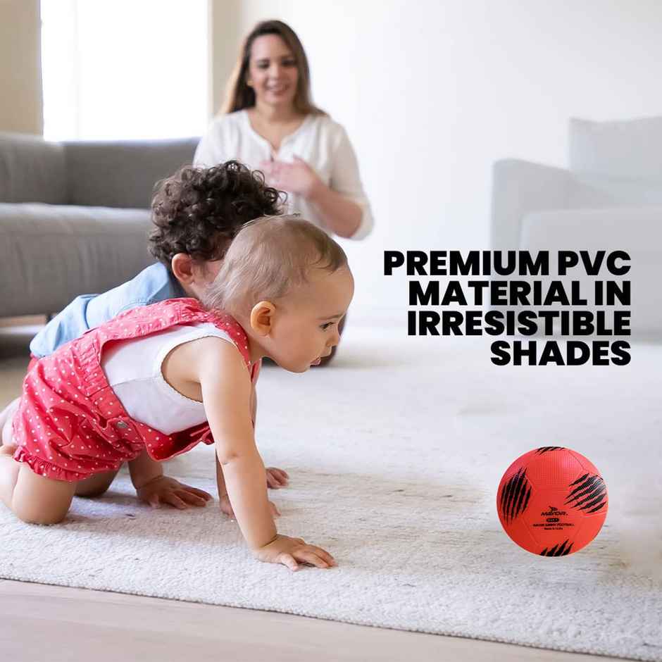 Mayor Sammy Soft Rubber Kids Football for Age Group Below 9 Years | Size 3 (Pack of 1) Red