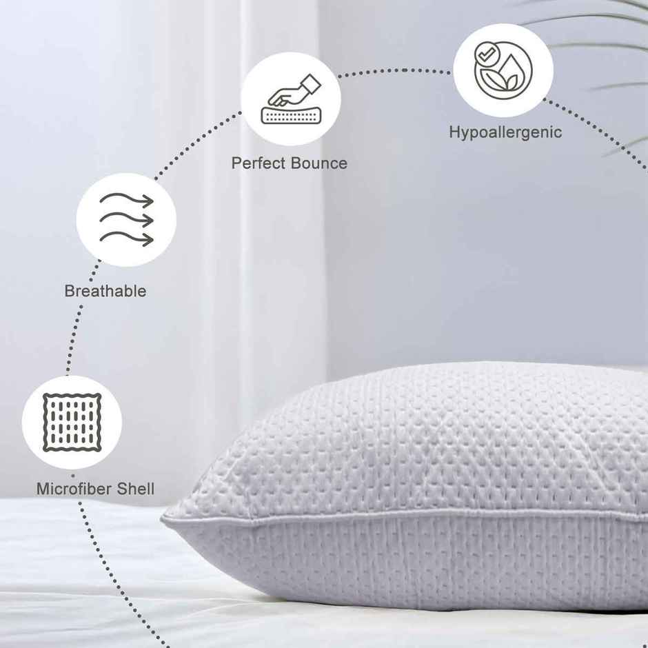 Sassoon Laika Microfiber Quilted Pillow (Grey)