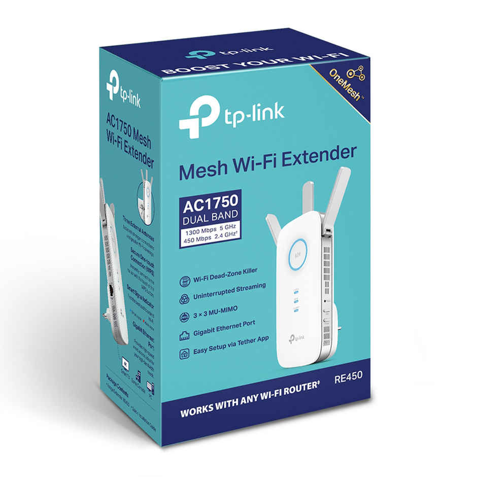 Tp-Link Re450 Ac1750 Mesh Wi-Fi Range Extender |Gigabit Ethernet Port | Dual Band