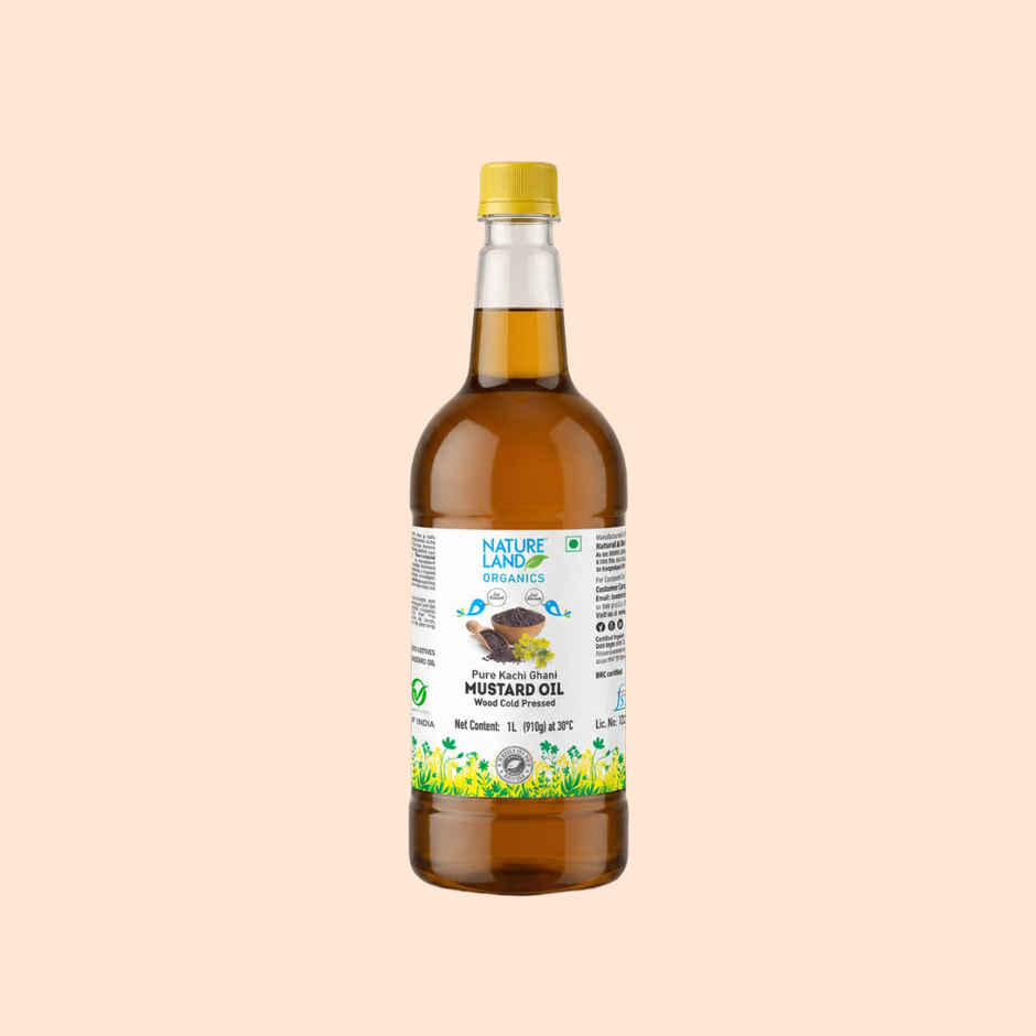Natureland Organics Mustard (Sarson) Cold Pressed Oil | Kacchi Ghani