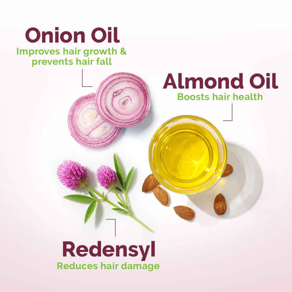 Mamaearth Onion Hair Oil for Hair Fall Control with Onion & Redensyl