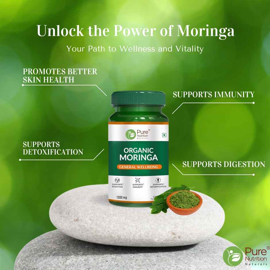 Pure Nutrition Organic Moringa 1200Mg 120 Tablets