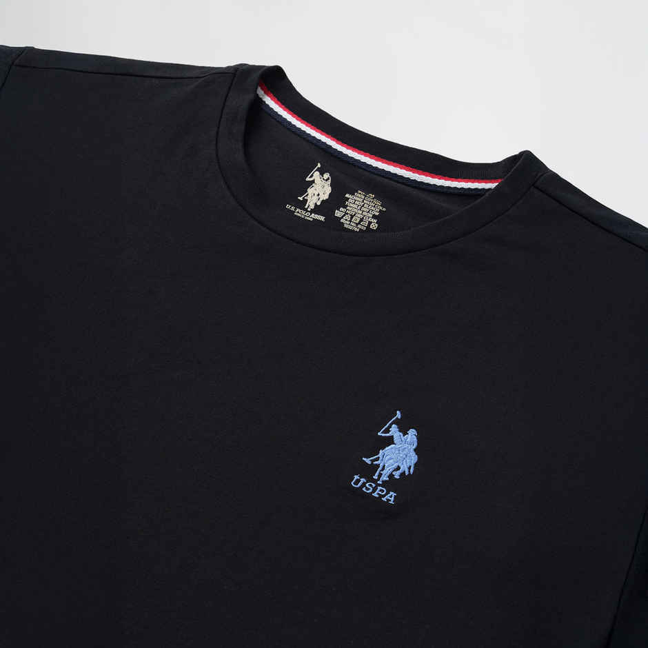 U.S. Polo Assn. Men's Crew Neck Embroidered Logo Lounge T-Shirt | Black - M