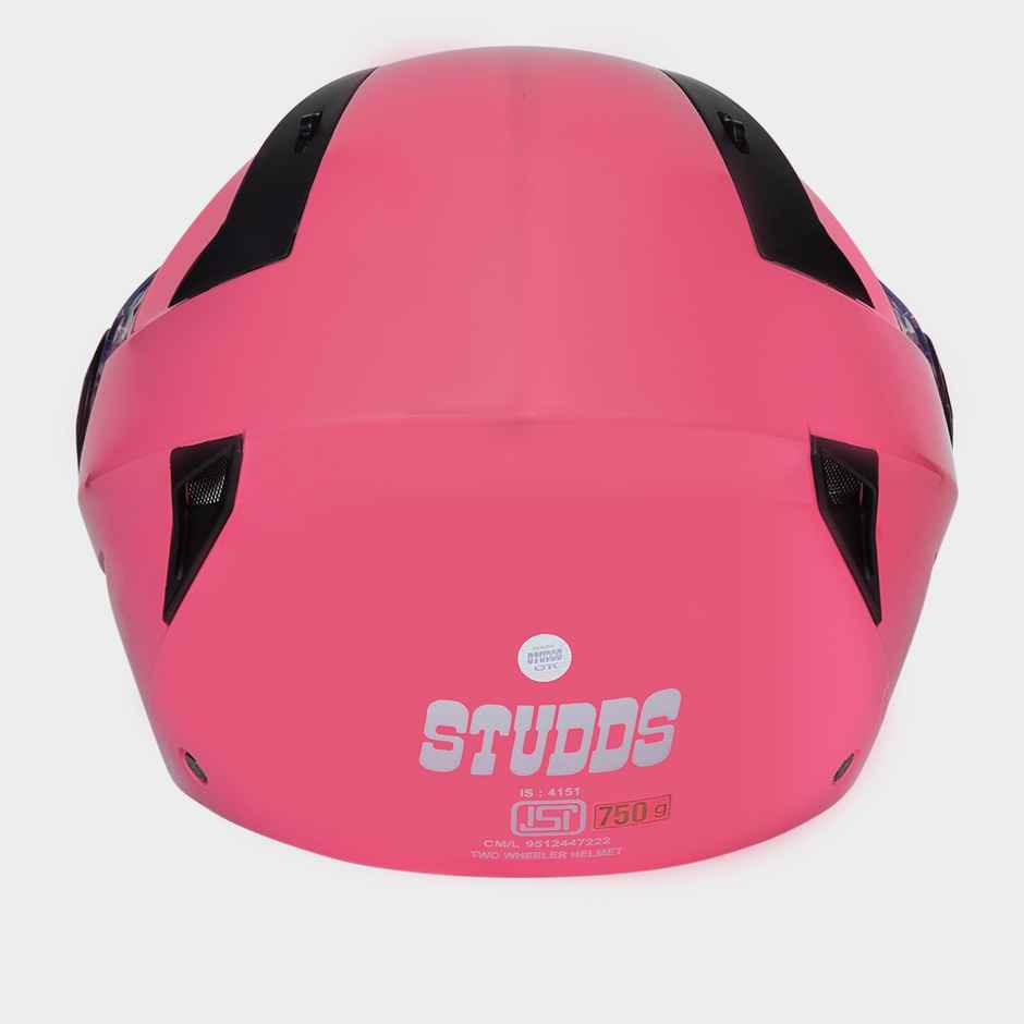 Studds Vogue Open Face Motorcycle Helmet with Clear Visor |Baby Pink - L