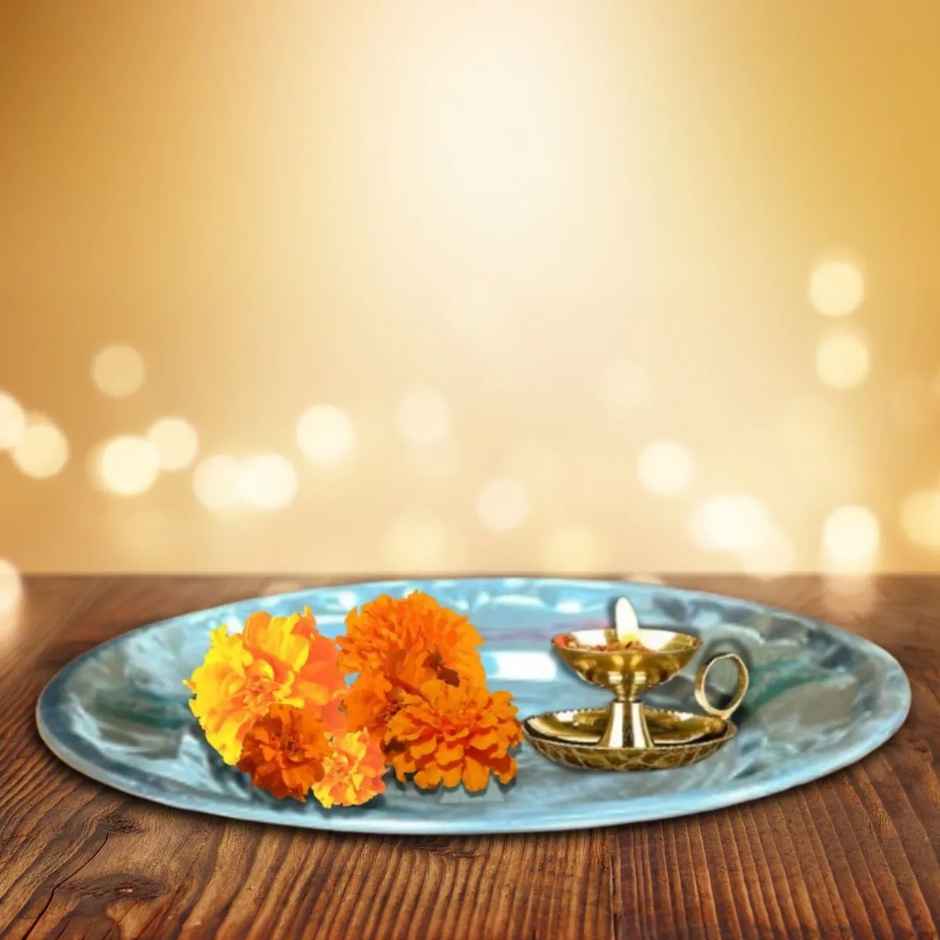 DiaCraft Steel Plate Tree Print For Kanjak Gifting - Silver | 6 Inch