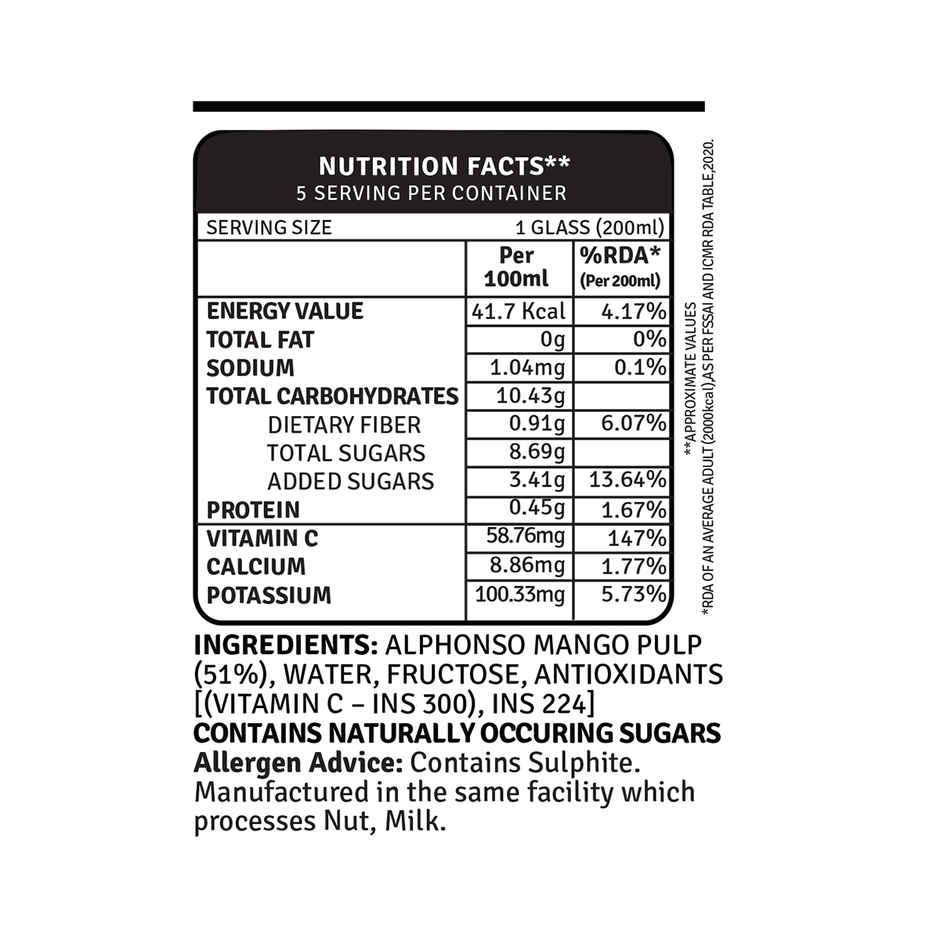 RAW Pressery Alphonso Mango Juice  Mango Fruit Juice  Not From Concentrate  Mango Drink