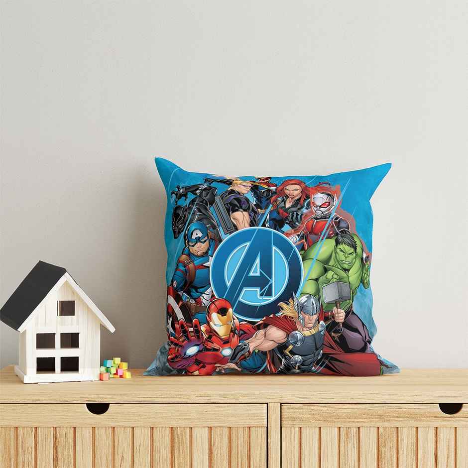 Sassoon Marvel Avenger Reversible Printed Filled Cushion | Blue | 40 x 40 cm