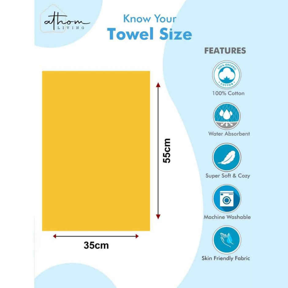 Casacraft by Pepperfry Hand and Face Towel - 400 GSM | 100% Cotton