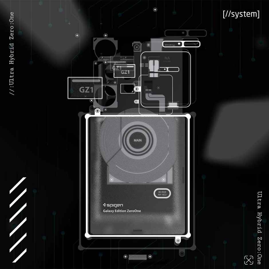 Spigen Ultra Hybrid Back Cover Case Compatible with Galaxy S23 Ultra (TPU + Poly Carbonate|Zero One)