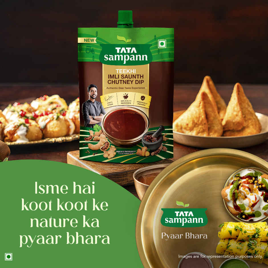 Tata Sampann Teekhi Imli Saunth Chutney Dip | Made with Tamarind & Dry Ginger | Tangy & Spicy Flavor