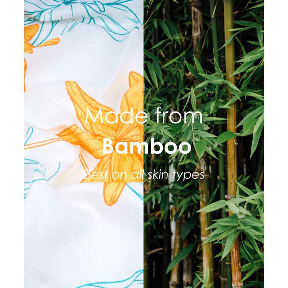 Thirsty Towel by Doctor Towels Sunlit Bloom Bamboo Bath Towel | 70 x 140 cm | 210 GSM - White Base