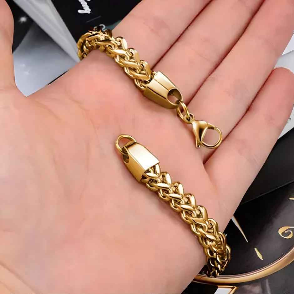 Fashion Frill Men's Criss Cross Bracelet Gold Regular