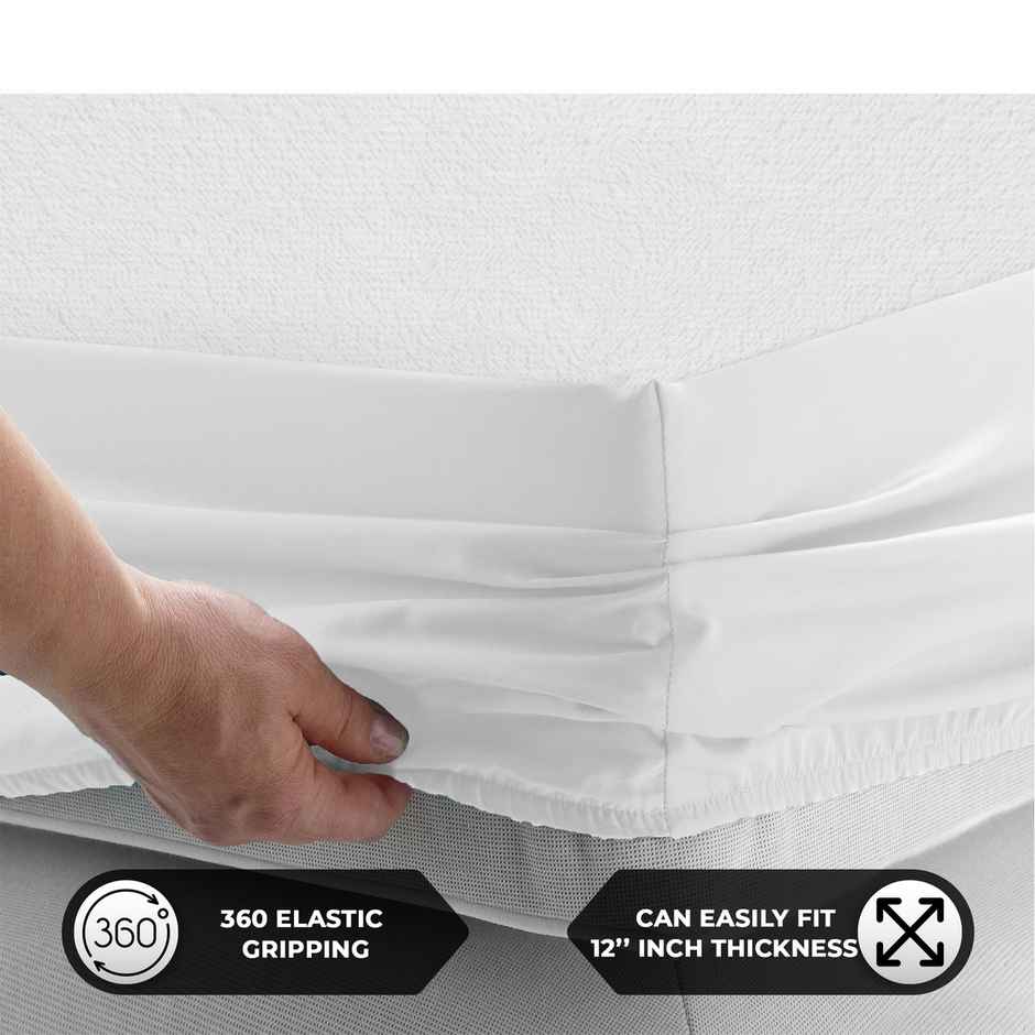 Story@Home Terry 100% Waterproof and Dustproof Single Size Mattress Protector White | 78 x 36 inch