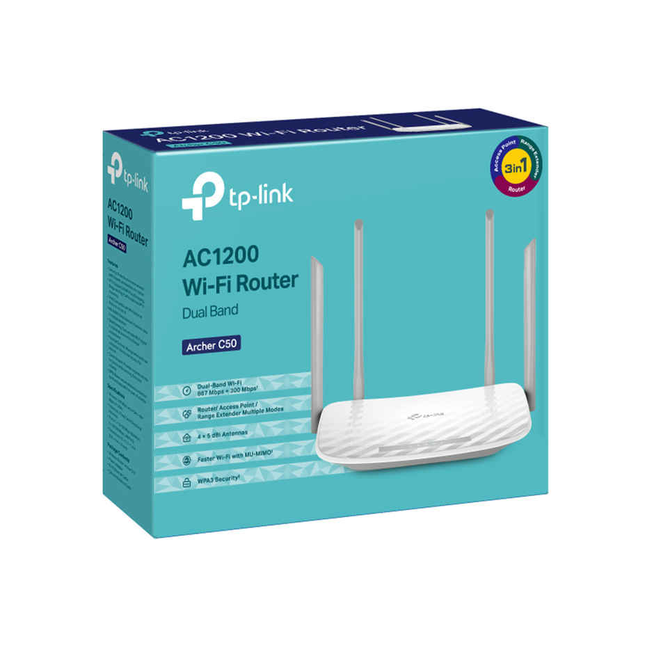 TP-Link Archer C50 AC1200 Wireless Dual Band Cable Router,Supports Parental Control - White