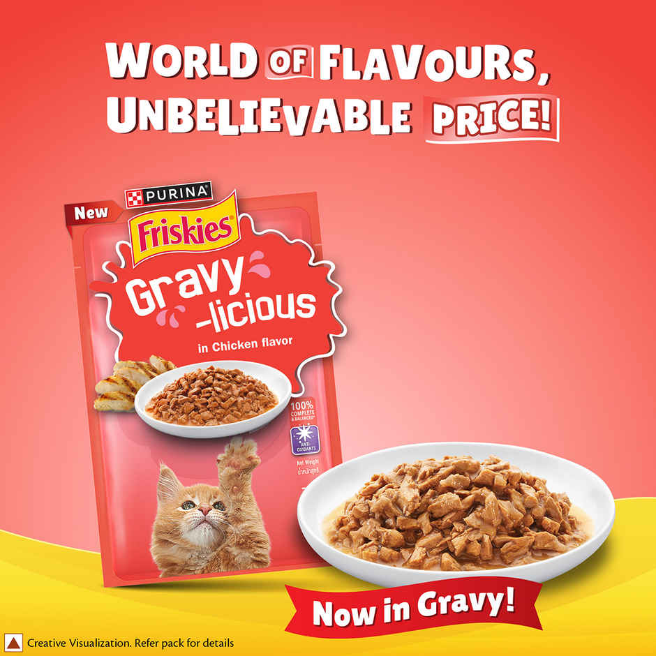 Purina Friskies Gravy Licious Kitten Food Chicken Flavour