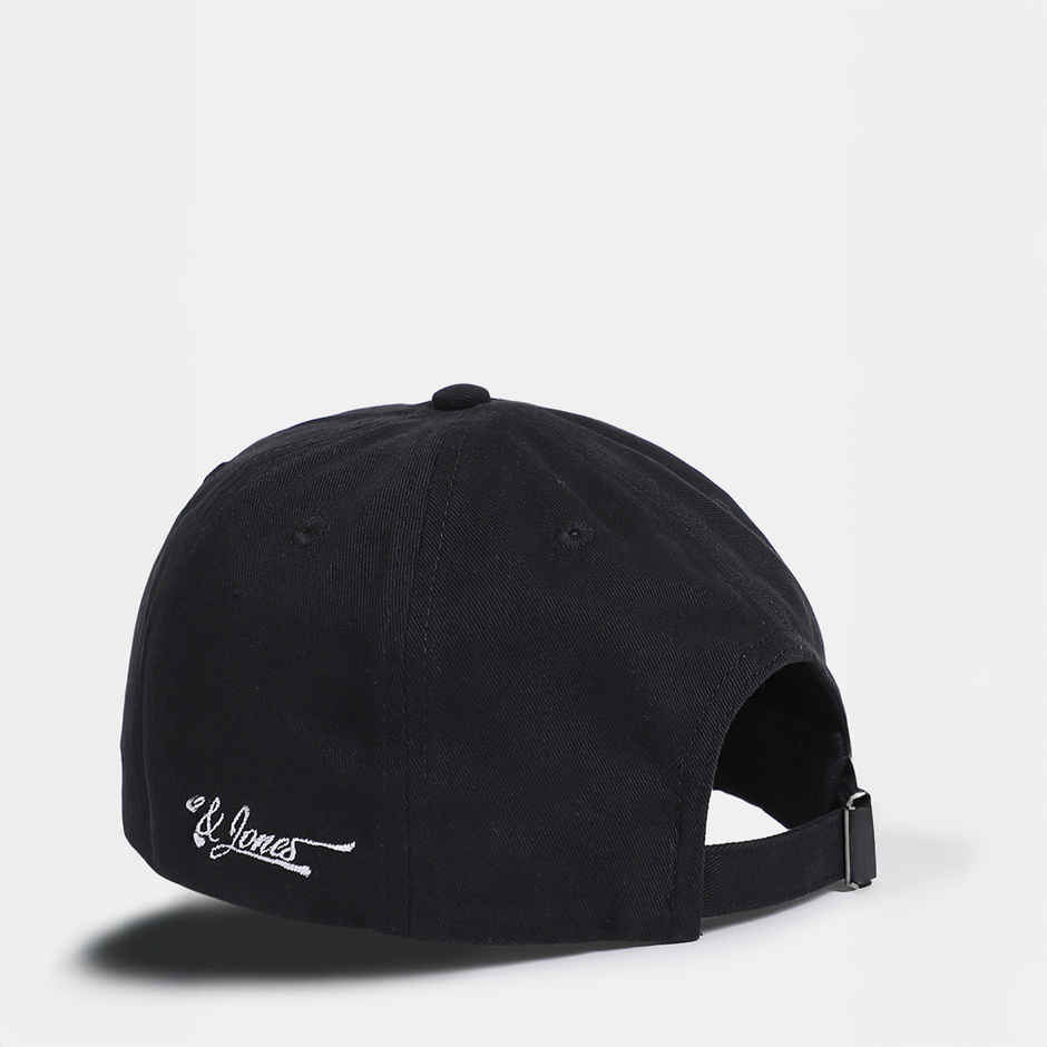 JACK & JONES Black Cotton Baseball Cap, Jet Black - One