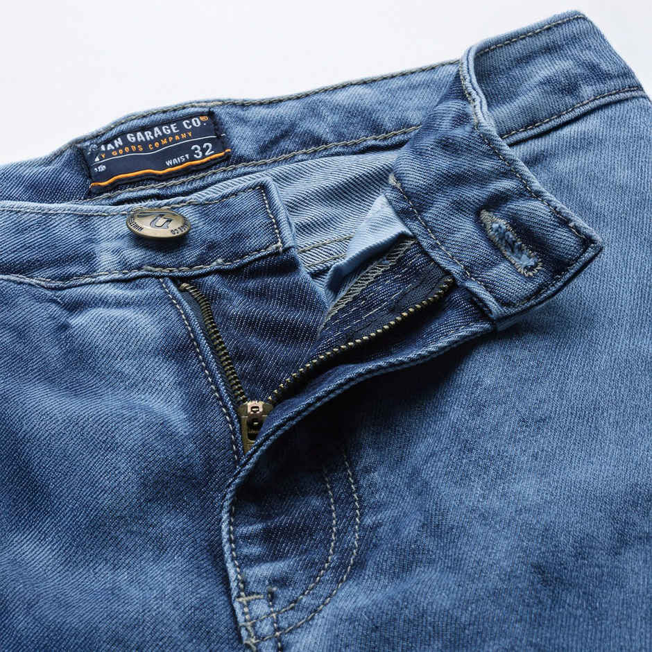 The Indian Garage Co Men's G-131 Dad Fit Solid Casual Jeans | Light Blue | 28