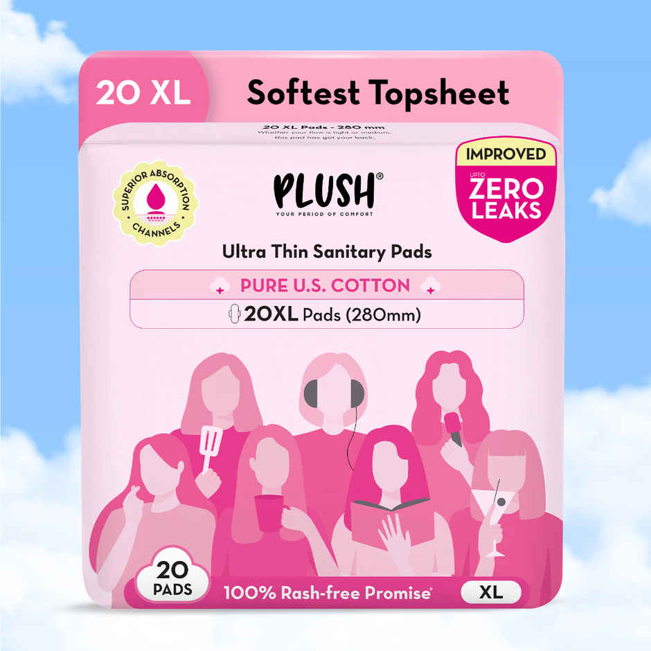 Plush Cramp Relief Heating Patch (2pc) & Plush Rash Free Sanitary Pads (1pc) Combo