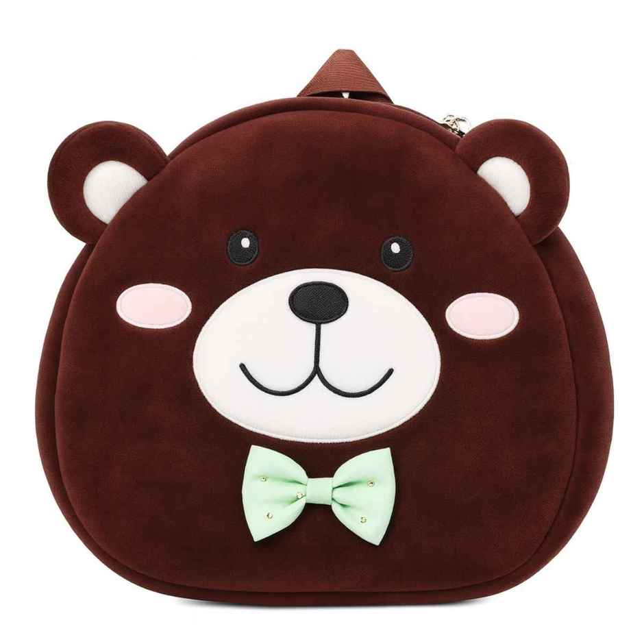 Toytales Face Bag | Plush Backpack | Kids School Bag | Birthday Gift|Brown|Teddy