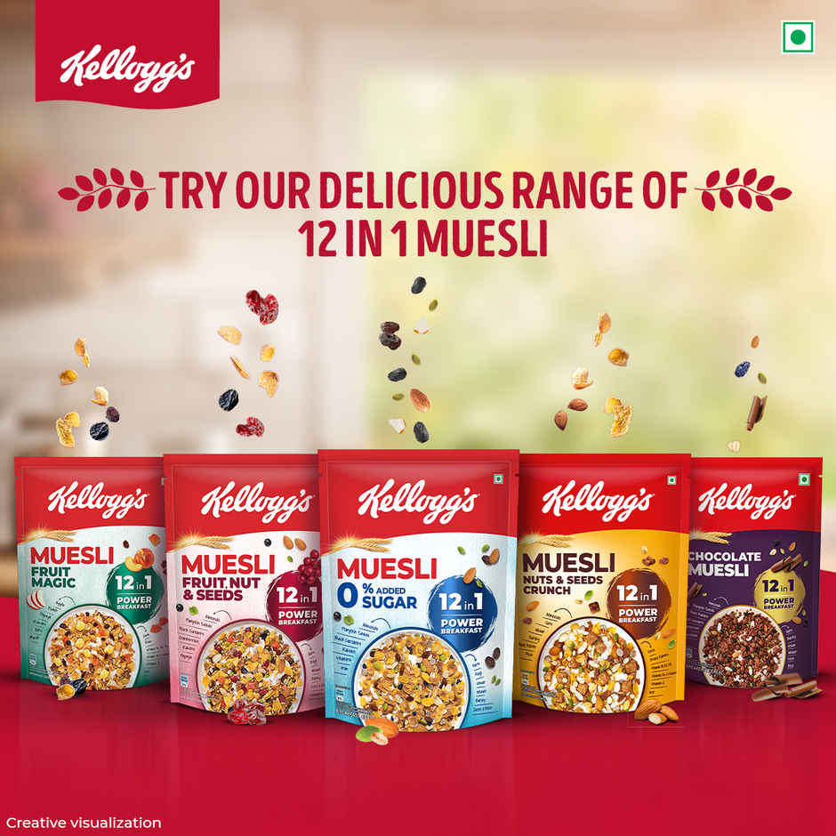 Kellogg's Muesli with Zero Added Sugar | 12 in 1 Power Breakfast |High Protein