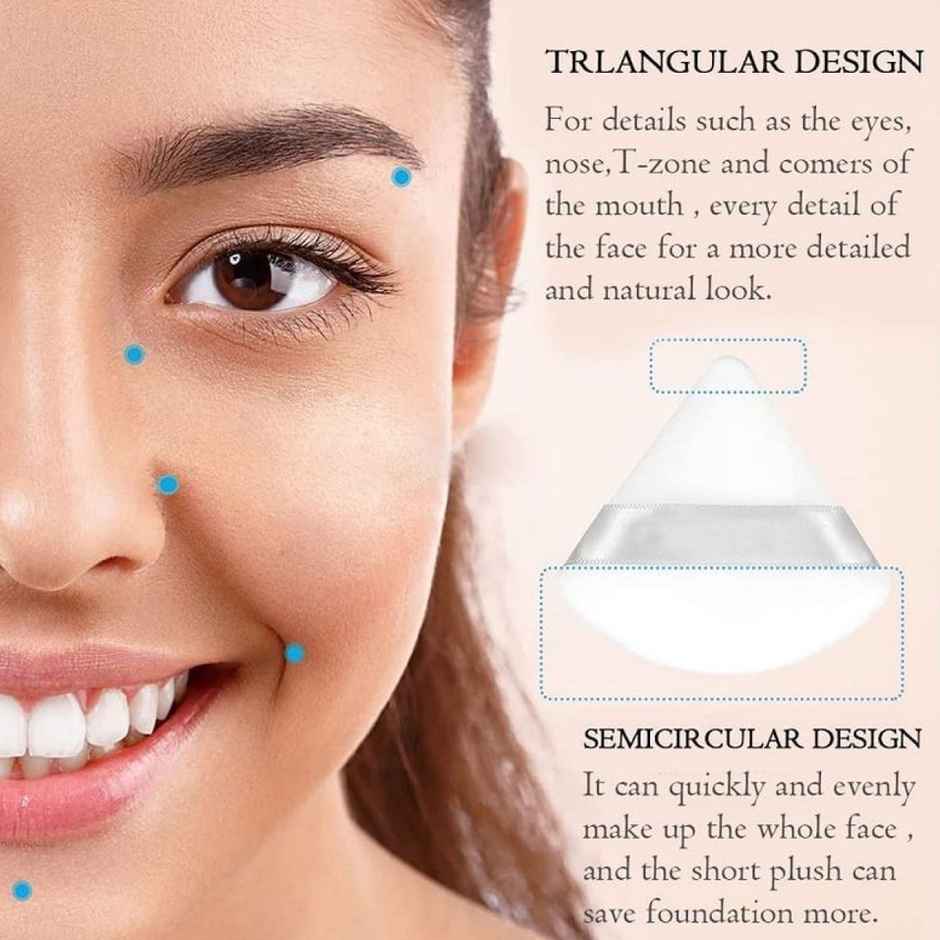 Bronson Professional Pizza Puff Triangle Makeup Beauty Blender Sponge Powder Puff | Mix Colors