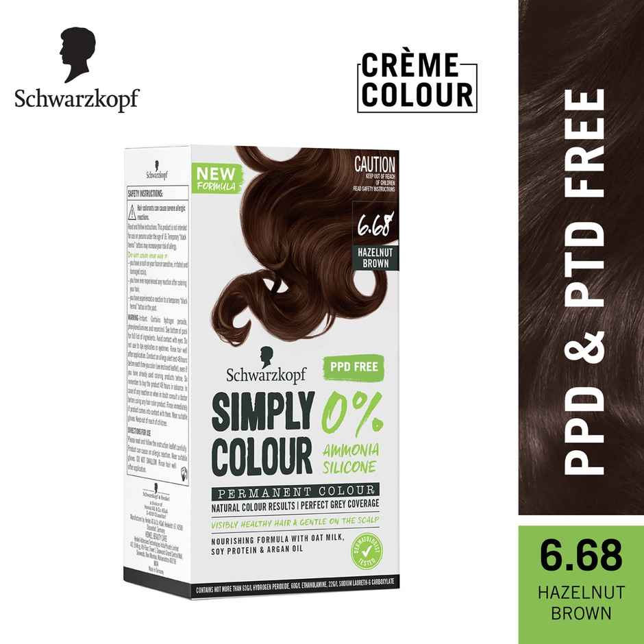Schwarzkopf Simply Color Permanent Hair Colour 6-68 Hazelnut Brown