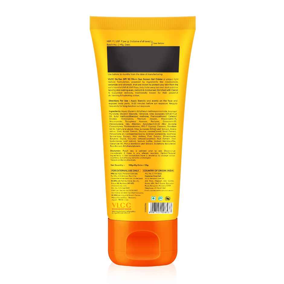 VLCC De-Tan SPF 50 PA+++ Sunscreen Gel Creme