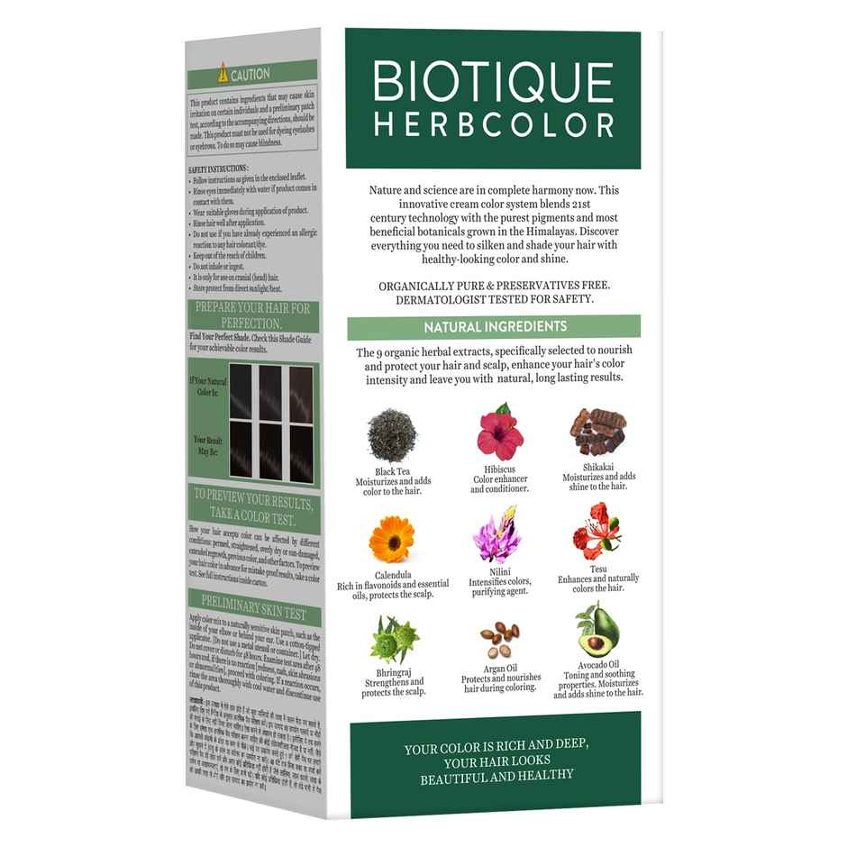Biotique Bio Herbcolor Conditioning Hair Color Darkest Brown Combo