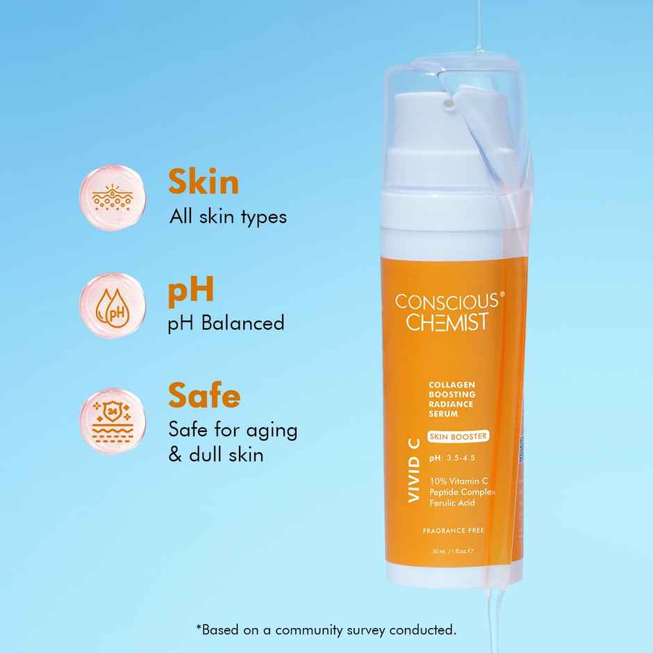 Conscious Chemist 10% Vitamin C Face Serum (Advanced) With Ferulic Acid For Glowing Skin