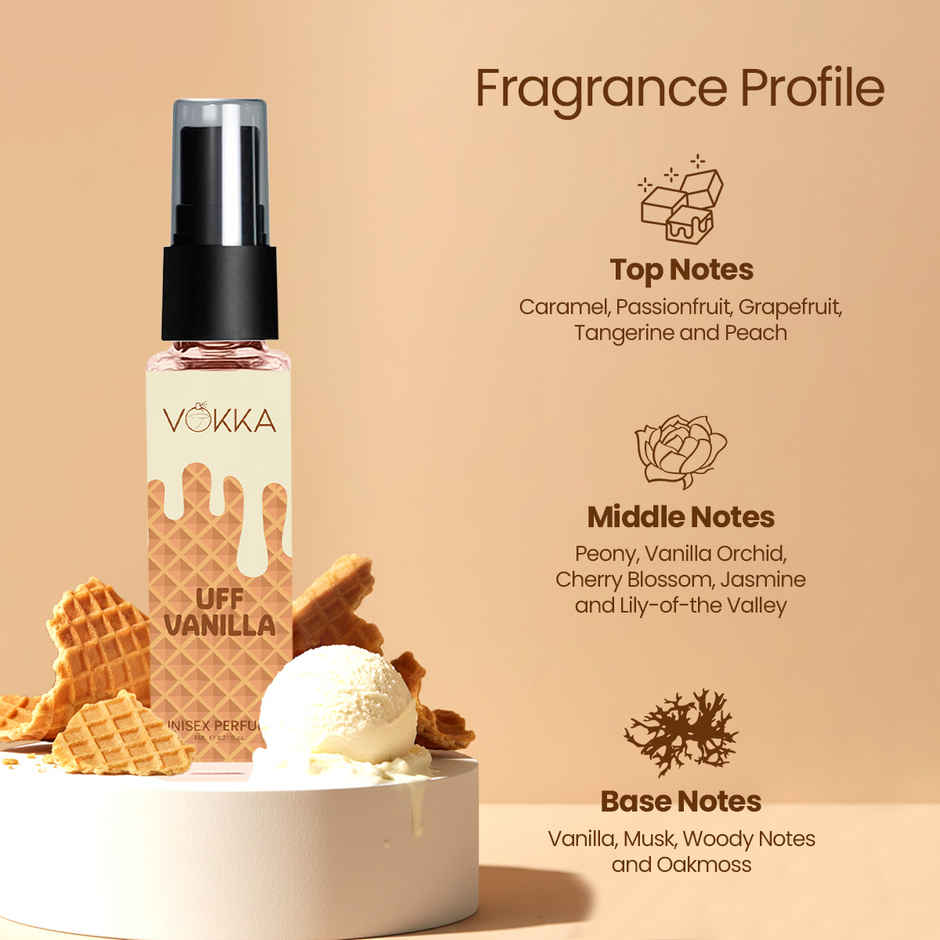 Vokka Pocket Perfume Uff Vanilla 8ml Luxury Eau De Parfum for Women