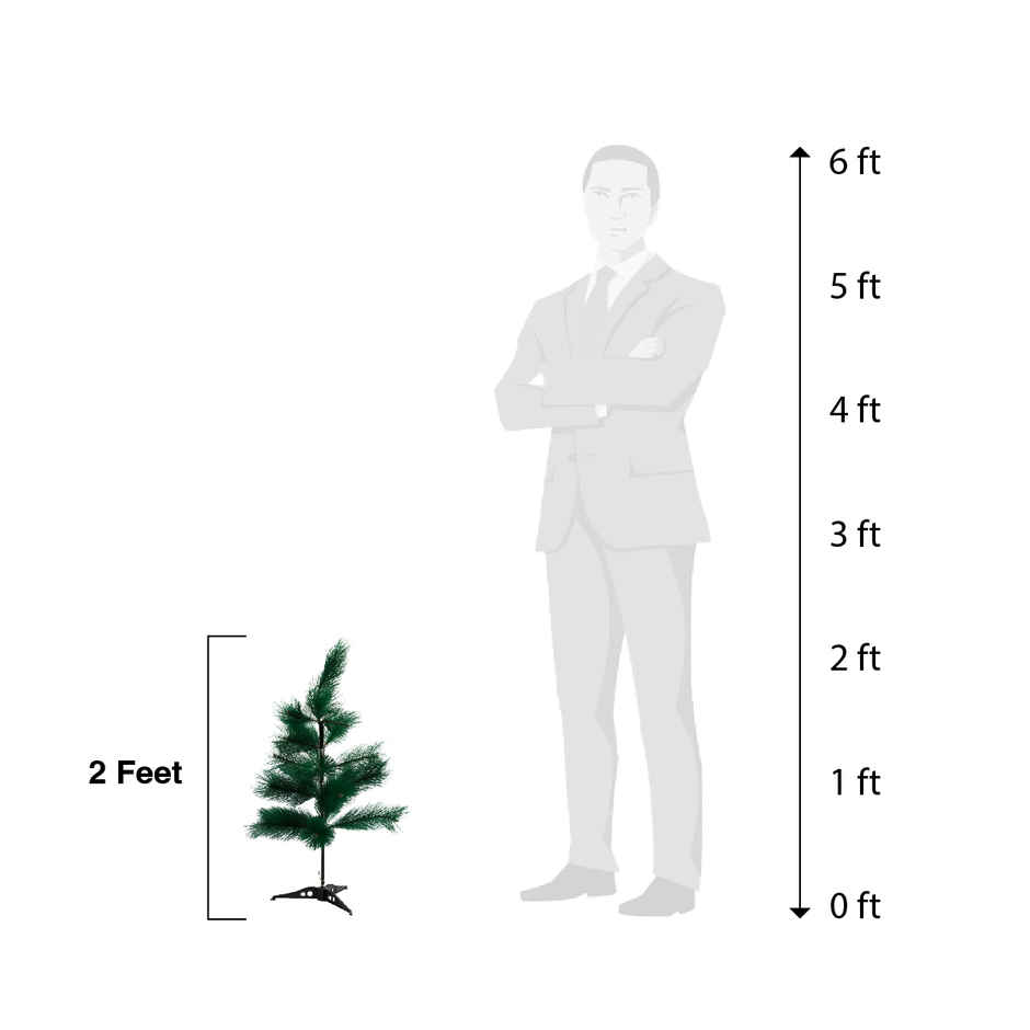Artificial Pine Christmas Tree | 2 ft | Ideal for Desk | Picfest