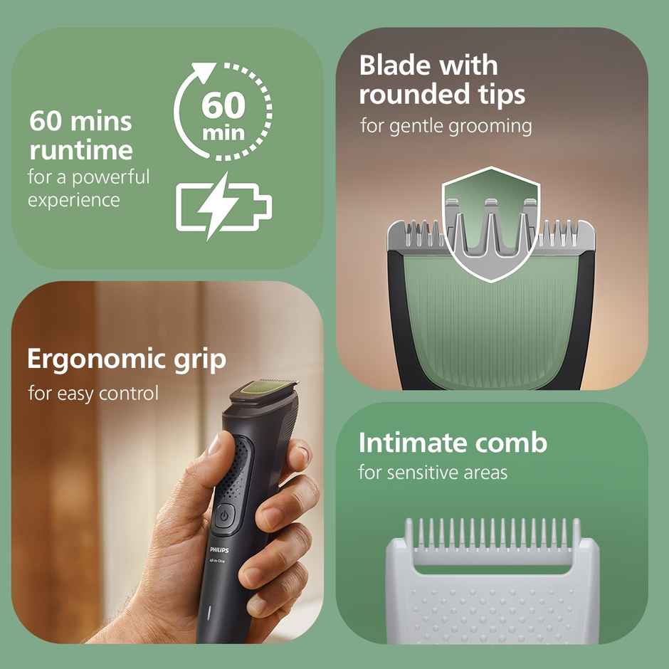 Philips MG3927 15 AllinOne 9in1 Mens Grooming Trimmer with SelfSharpening Steel Blades