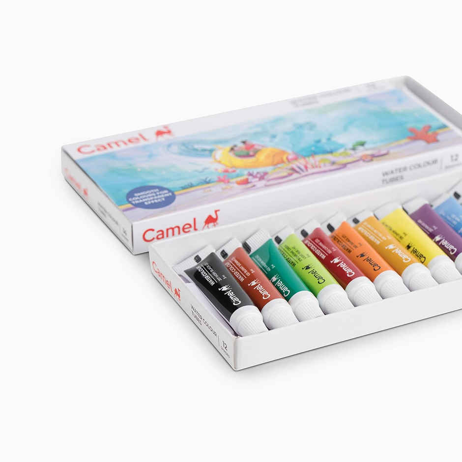 Camel Student Water Colours Assorted Pack Of Tubes, 12 Shades In 5Ml