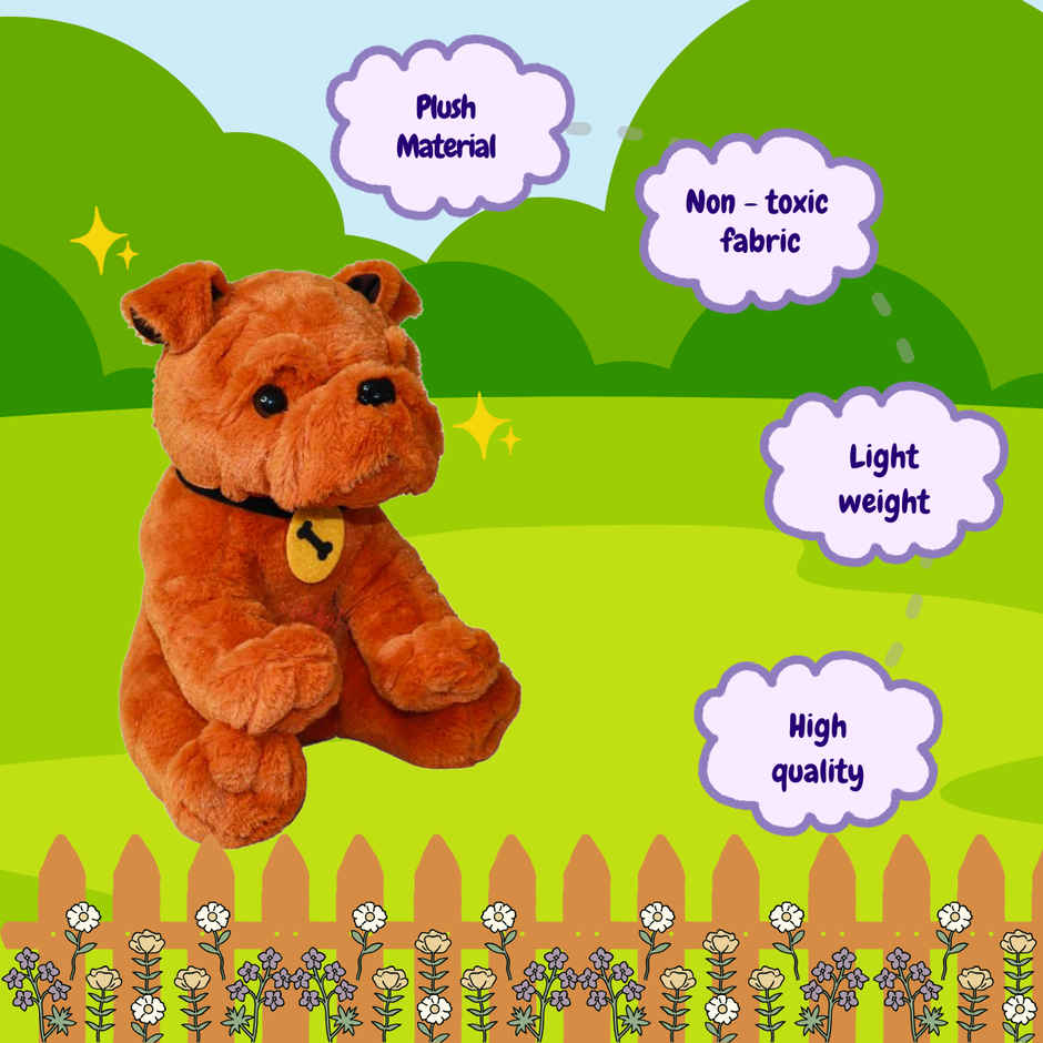 Soft Toy Dog Puppy Brown Stuffed Animal Plushie Toys For Baby Kids Girls Boys Cute Animal Toy Gift