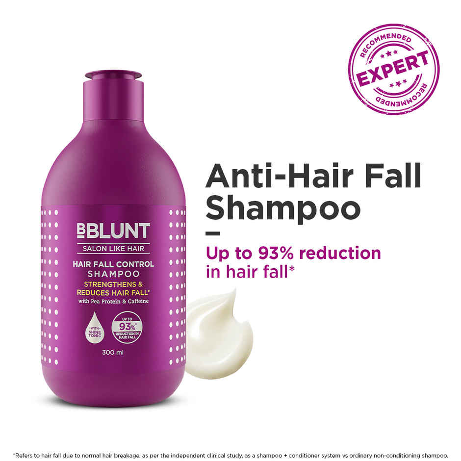 BBlunt Hair Fall Control Shampoo With Pea Protein & Caffeine For Stronger Hair