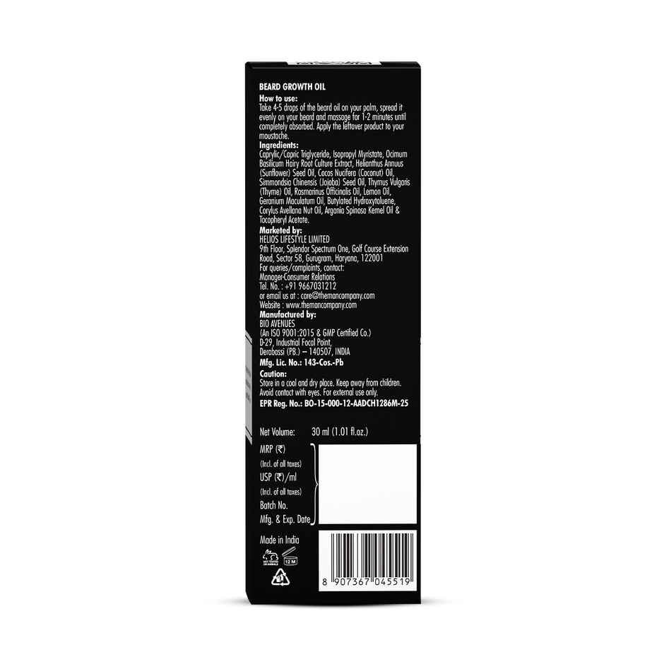 The Man Company Beard Growth Oil I Almond & Thyme