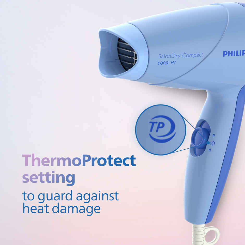Philips Hair Dryer|Precise Drying with Narrow Concentrator|2 Flexible Heat Settings|1000W|HP8100/60