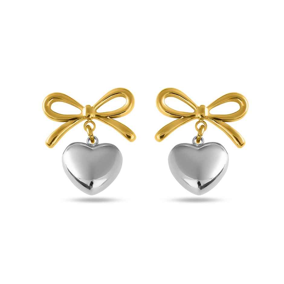 Palmonas Bi-Metal Wrapped With Love Earrings For Womens | Waterproof And Anti-Tarnish
