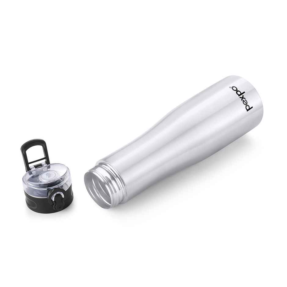Pexpo Stainless Steel Monaco Fridge Cooling/Sports Sipper Water Bottle | Silver | 1 L