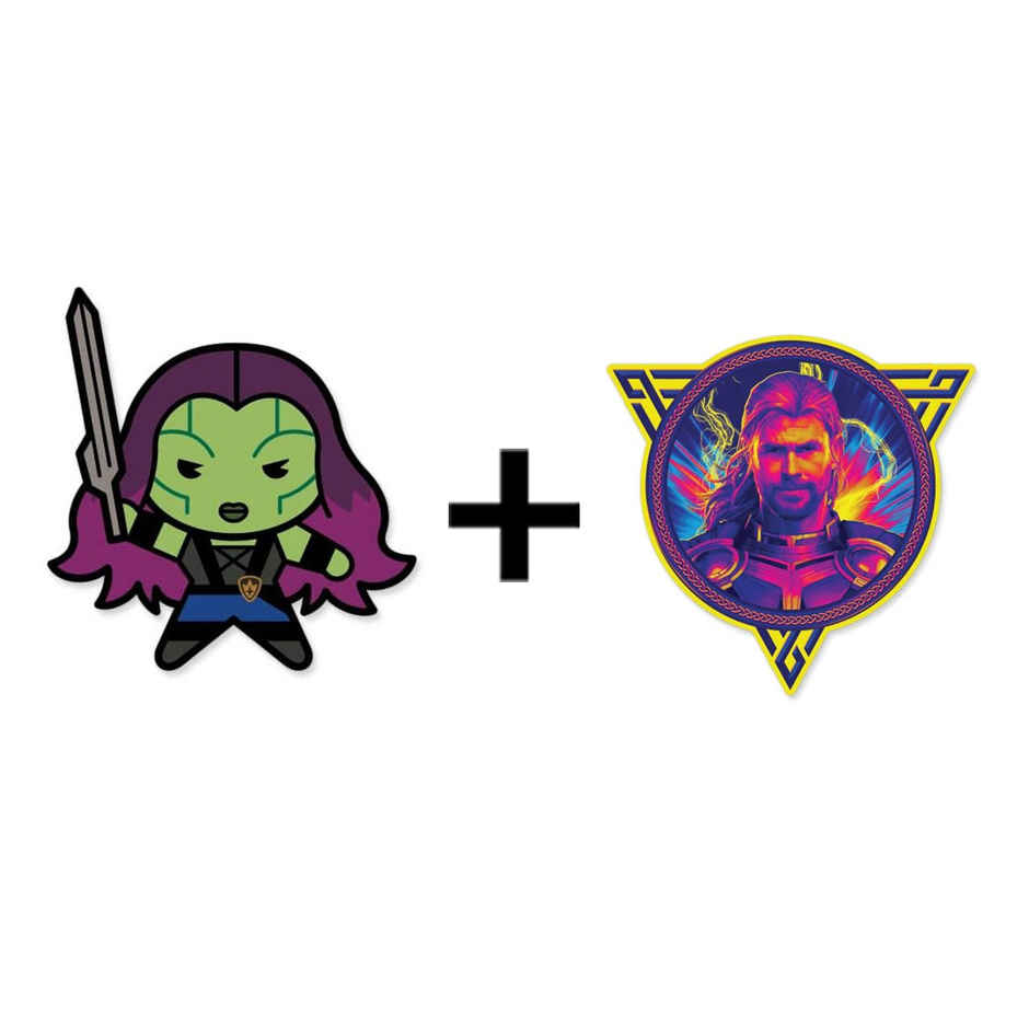 House Of Festivals Gamora Chibi - Marvel Official Sticker (1pc) & House Of Festivals Thor- Neo Pop - Marvel Official Sticker (1pc) Combo