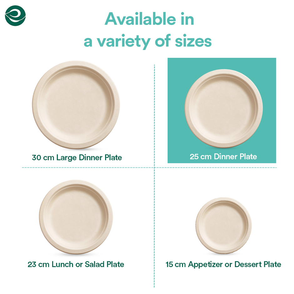 Eco Soul 12 Inch Round | 10 Count | Disposable Plate
