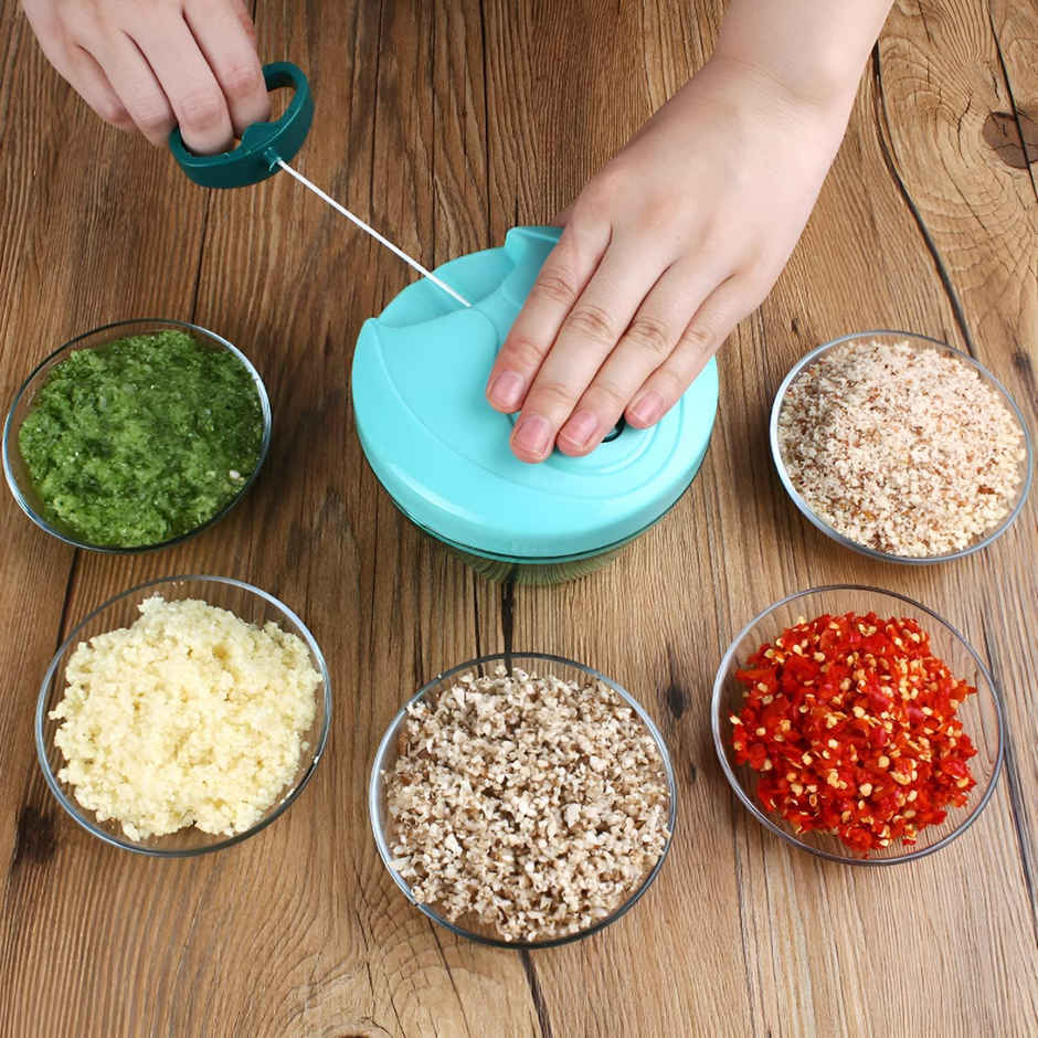 Zedak Plastic Hand-pulled Vegetable & Fruit Chopper | 450 ml | Green - 1 pc